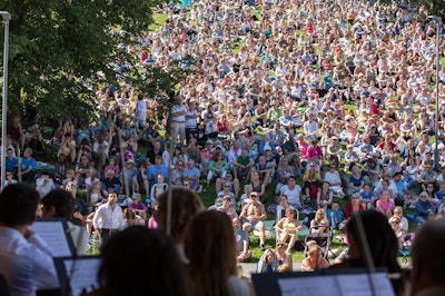 Publikum på konsert på Myraløkka i Oslo